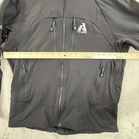 Eddie Bauer First Ascent Jacket Men Large Black Hooded Softshell Ski Hiking Coat - Picture 8 of 16